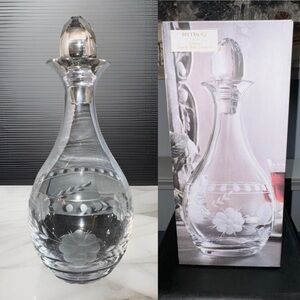 NIB Biltmore Terrance 11.5” Crystal Wine Decanter-Floral Design